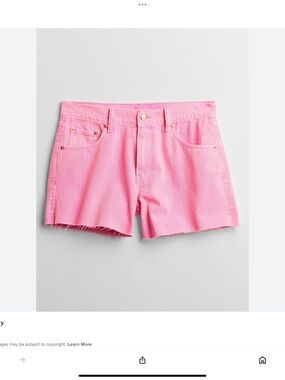 GAP Pink Raw-Hem Denim Shorts